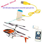 Sold Out Lian Sheng USB Cable Charge iPhone's Transmitter Spare Part of LS-108 LS-109 X-107 3.5 Channel RC i-Helicopter